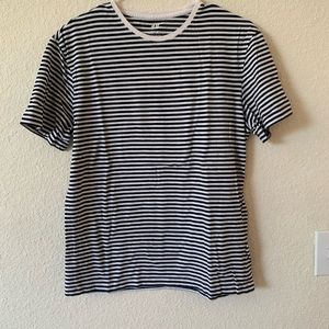 H&M Slim Fit Black and White Striped T-shirt